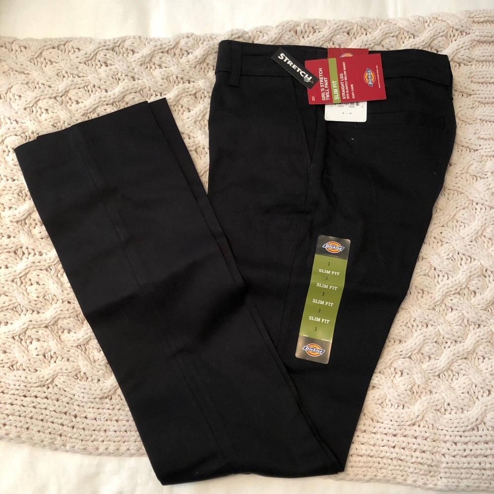 NWT Dickies Black Slim Fit Twill Pants size 3